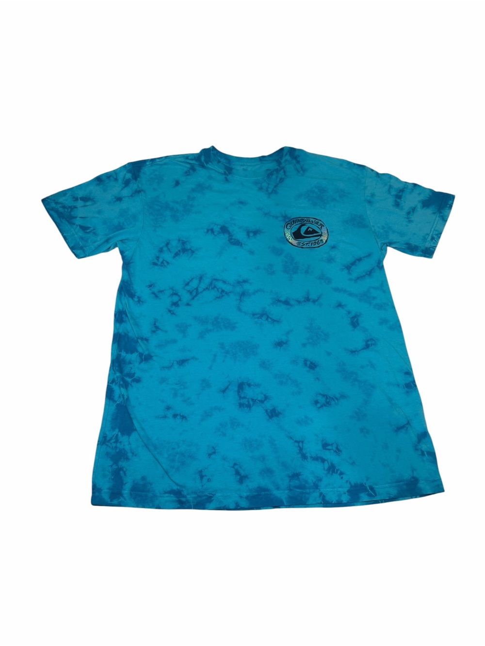Quiksilver Blue Tie-Dye Logo Short Sleeve Tee